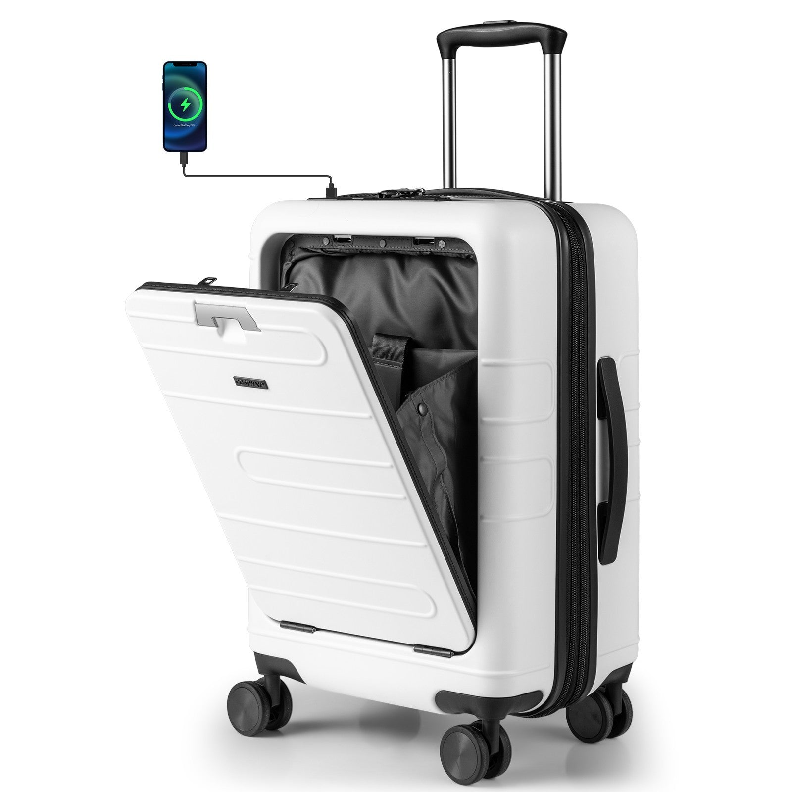 20-Zoll Koffer Handgepäck Reisegepäck Aus PC Mit Usb-Ladeanschl