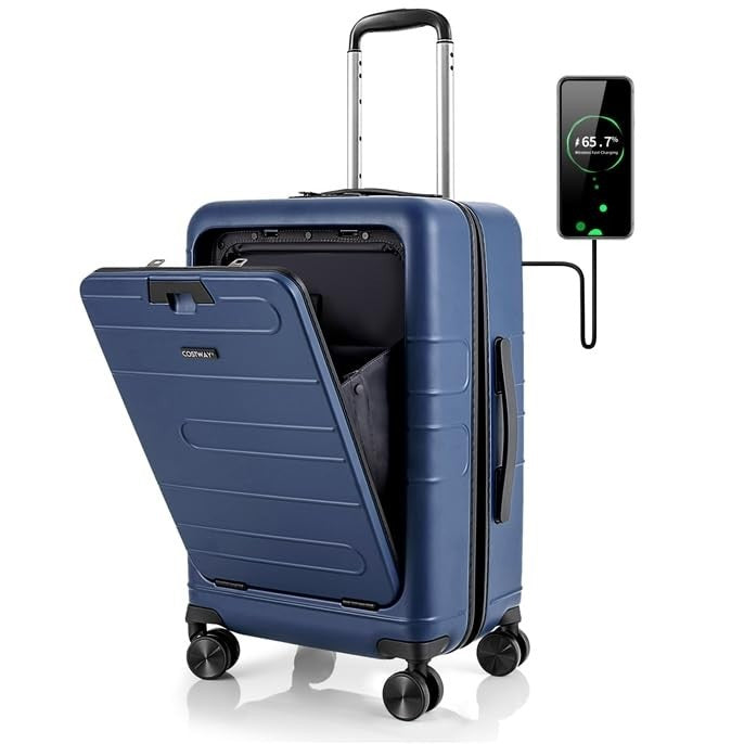 20-Zoll Koffer Handgepäck Reisegepäck Aus PC Mit Usb-Ladeanschl
