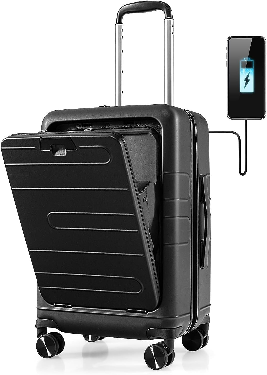 20-Zoll Koffer Handgepäck Reisegepäck Aus PC Mit Usb-Ladeanschl