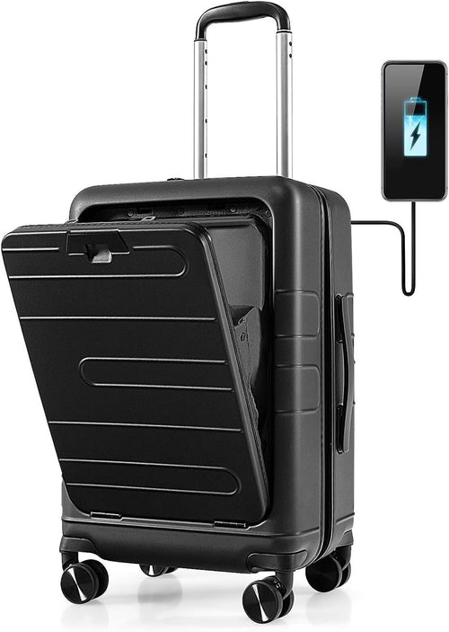 20-Zoll Koffer Handgepäck Reisegepäck Aus PC Mit Usb-Ladeanschl